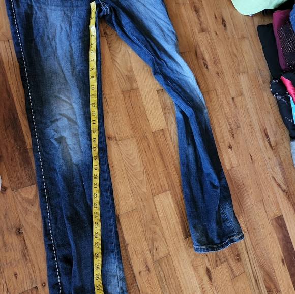 Rock 47 wrangler lowrise women's darkwash jeans - Picture 7 of 11